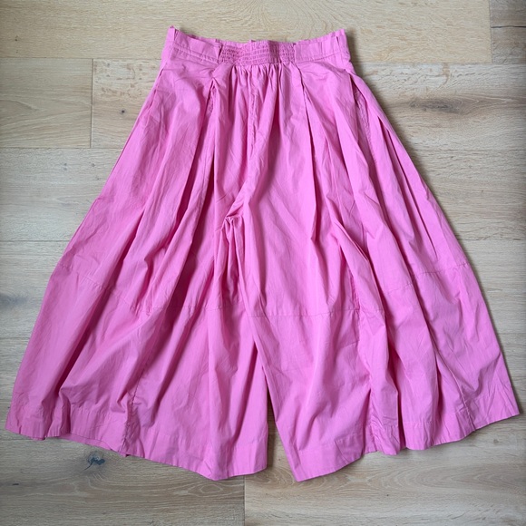 Free People Go To Town Culotte Pants Sz L Wide Leg Cropped Pleats Pink Sz L*X14 - Picture 3 of 5